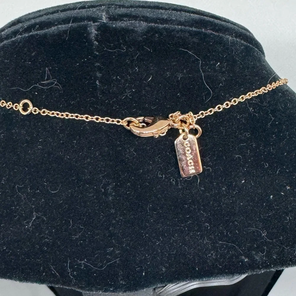 Coach Signature Crystal Stone Pendant Necklace